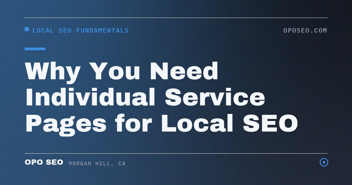 Why You Need Individual Service Pages for Local SEO